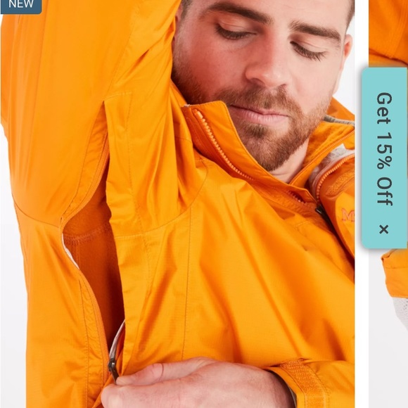 Marmot orange eco rain jacket windbreaker size MM.Unisex used condition - Picture 1 of 15